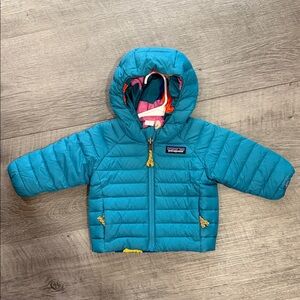 Patagonia Teal Baby Reversible Down Sweater Hoody